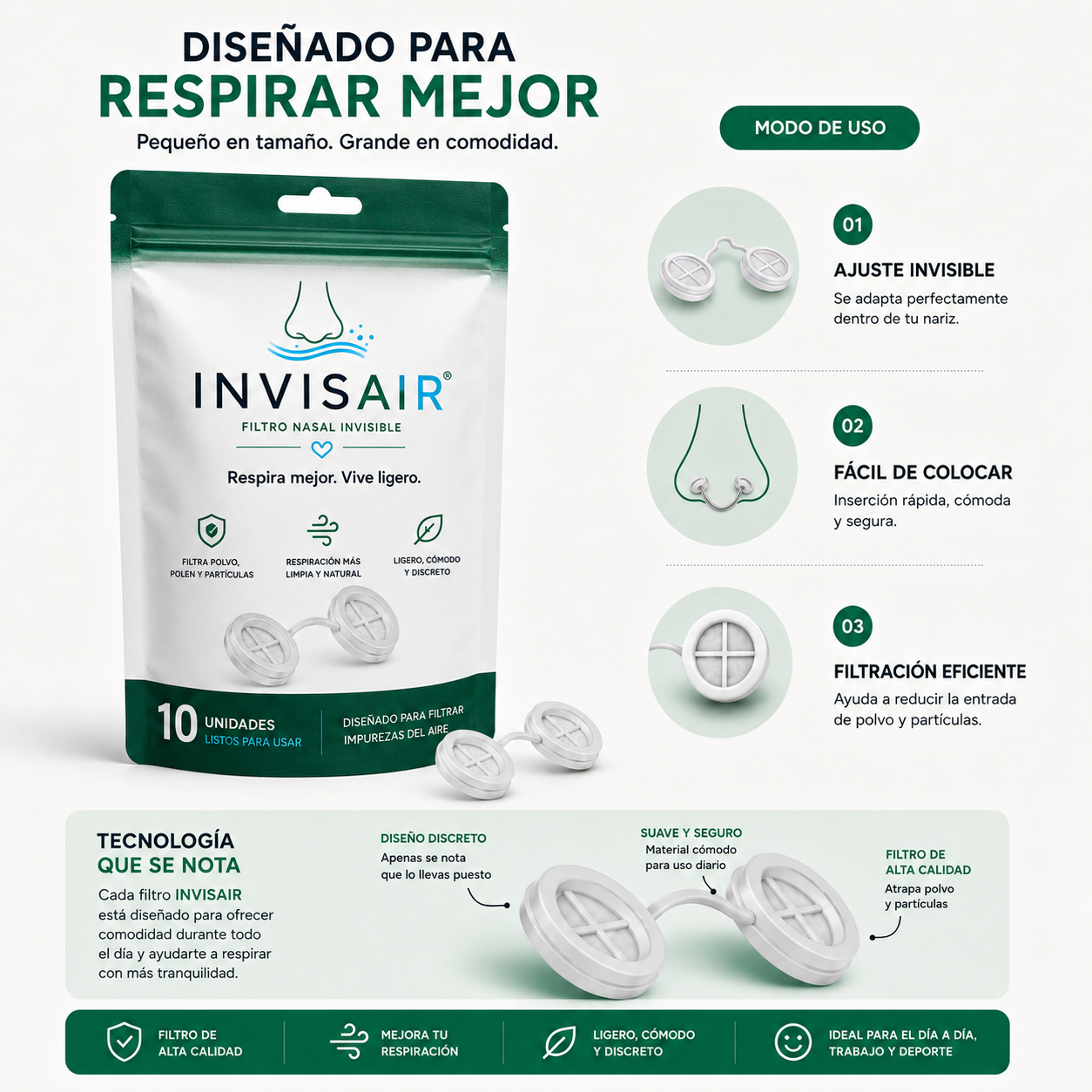 Filtros nasales - INVISAIR™